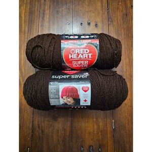 Red Heart Super Saver Yarn coffee Worsted Weight 7 oz 364 yds  Knitting Crochet